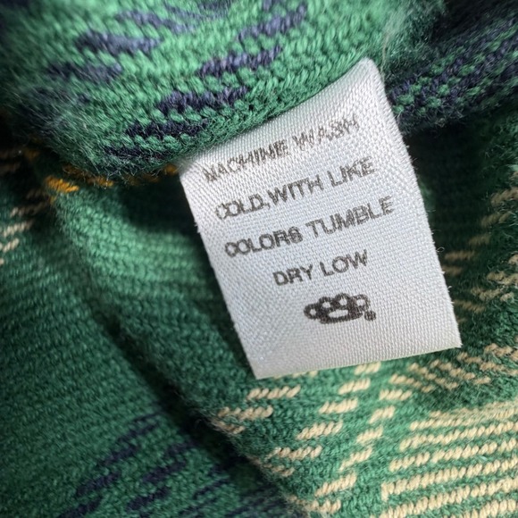 10 Deep Baja Hoodie Large Striped Pullover Streetwear Green - Picture 7 of 8